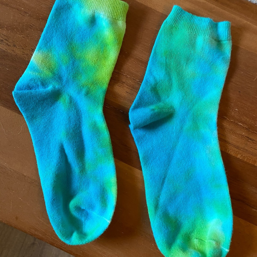 Tie Dye Women’s Socks (Handmade) GREEN